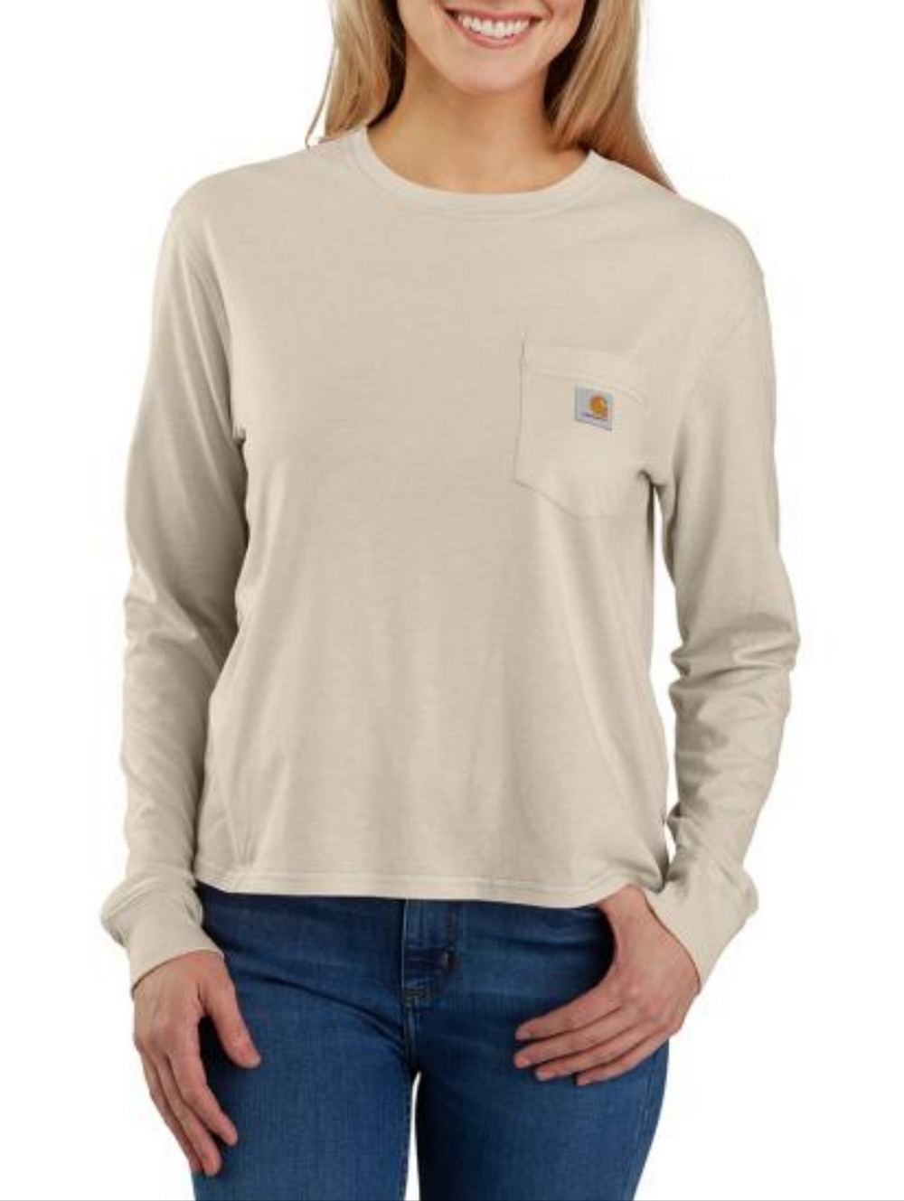 Carhartt Women's TENCEL™ Fiber Series Loose Fit Long-Sleeve Crewneck Pocket T